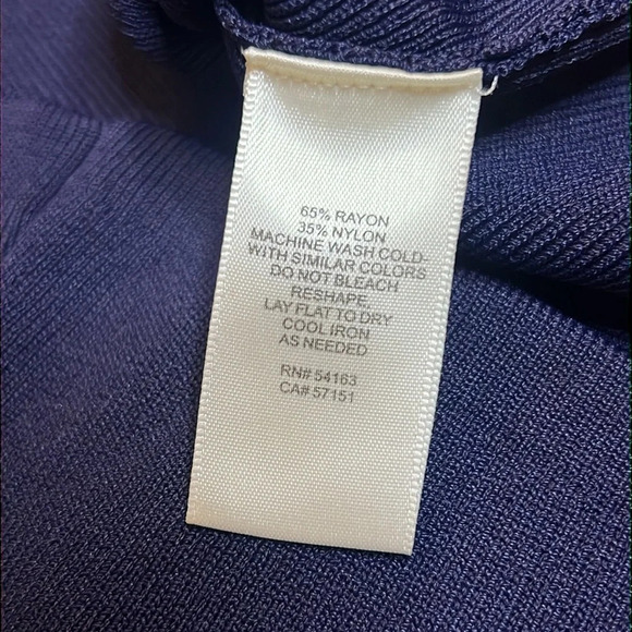 Eliza J Blue Stretch Jersey Knit Off The Shoulder Strappy Fitted Top - Picture 8 of 9